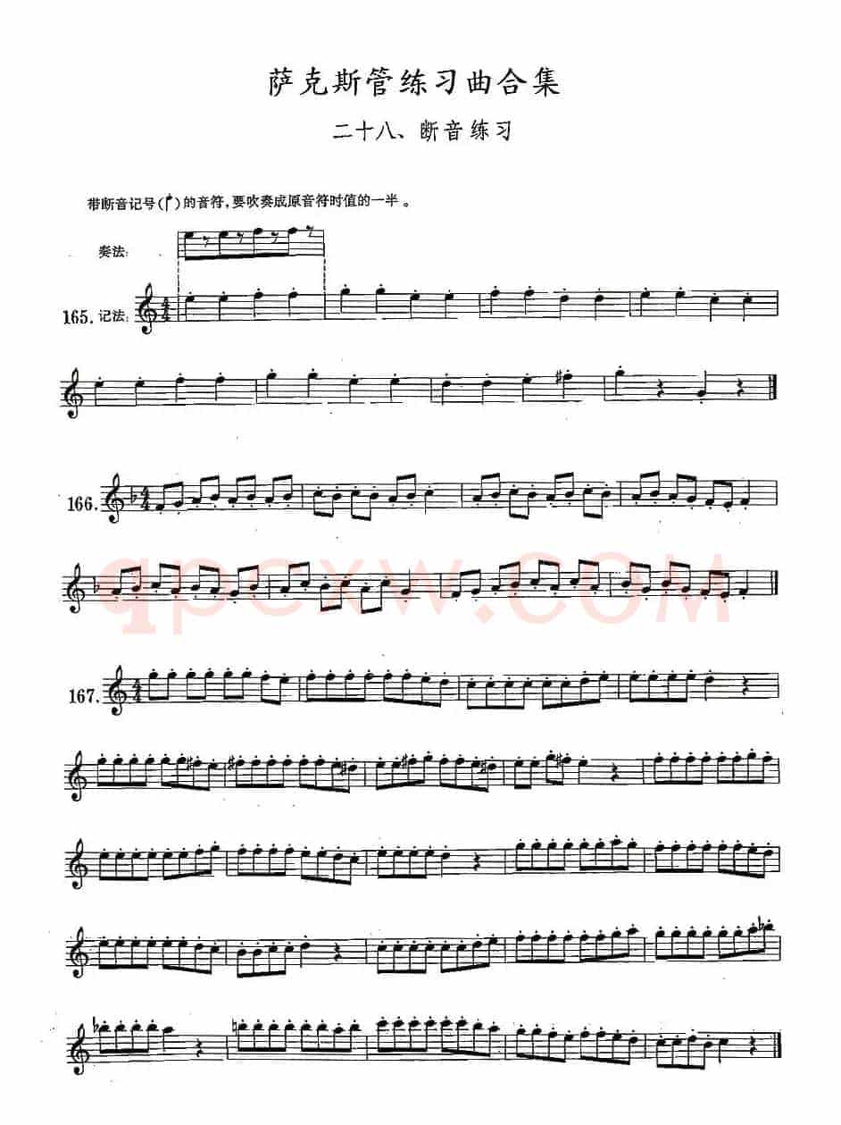练习曲合集：28、断音练习