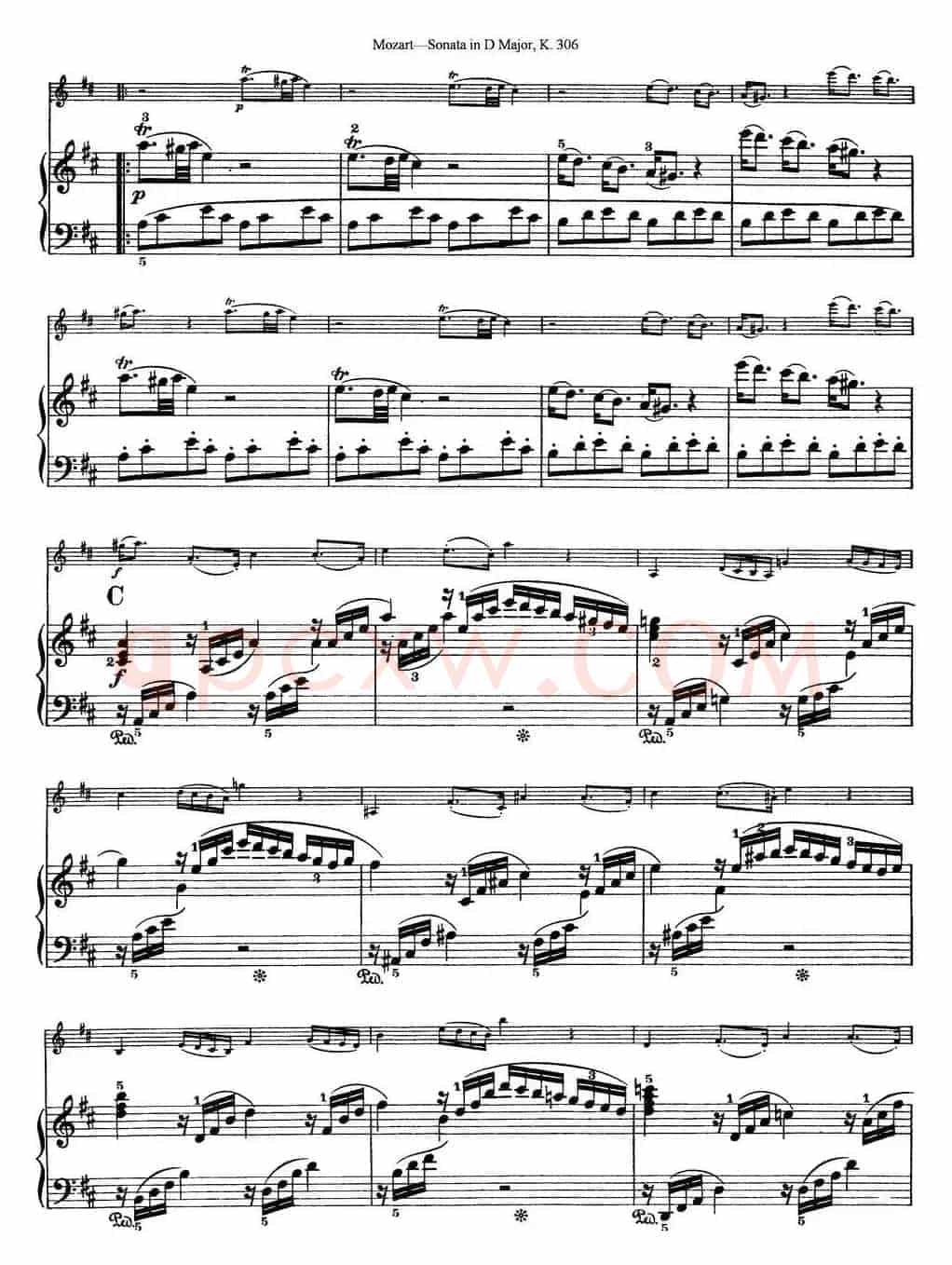 Violin Sonata in D Major K.306（小提琴+钢琴伴奏）