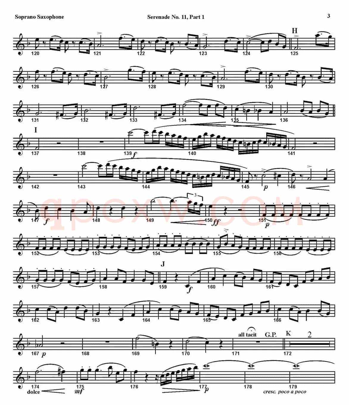 SERENADE No.11 in Eb，K.375 Part 1（四重奏·高音萨克斯分谱）