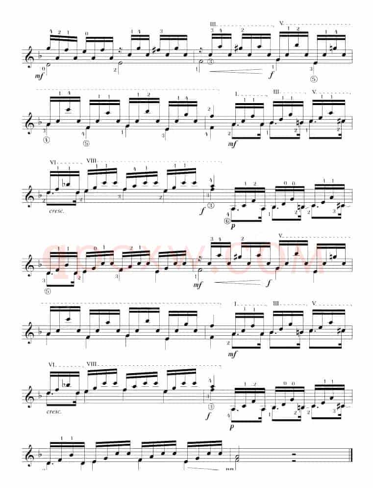 Mauro Giuliani《12 Studies,Op.48》（STUDY 7）