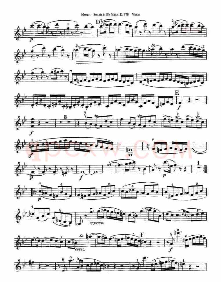 莫扎特小提琴奏鸣曲降B大调（k.378）