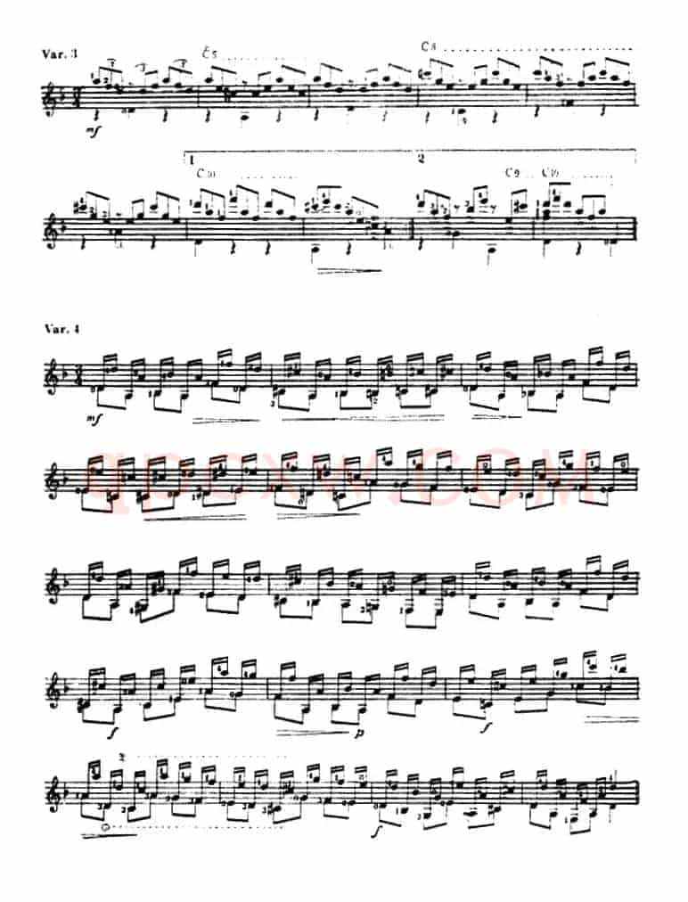西班牙主题变奏曲（古典吉他）