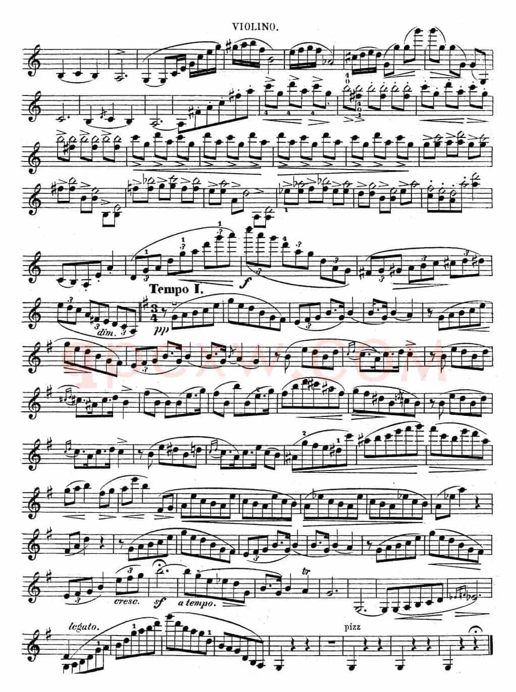 伊萨伊作品集：No.1(Dans le lointain)（小提琴分谱）