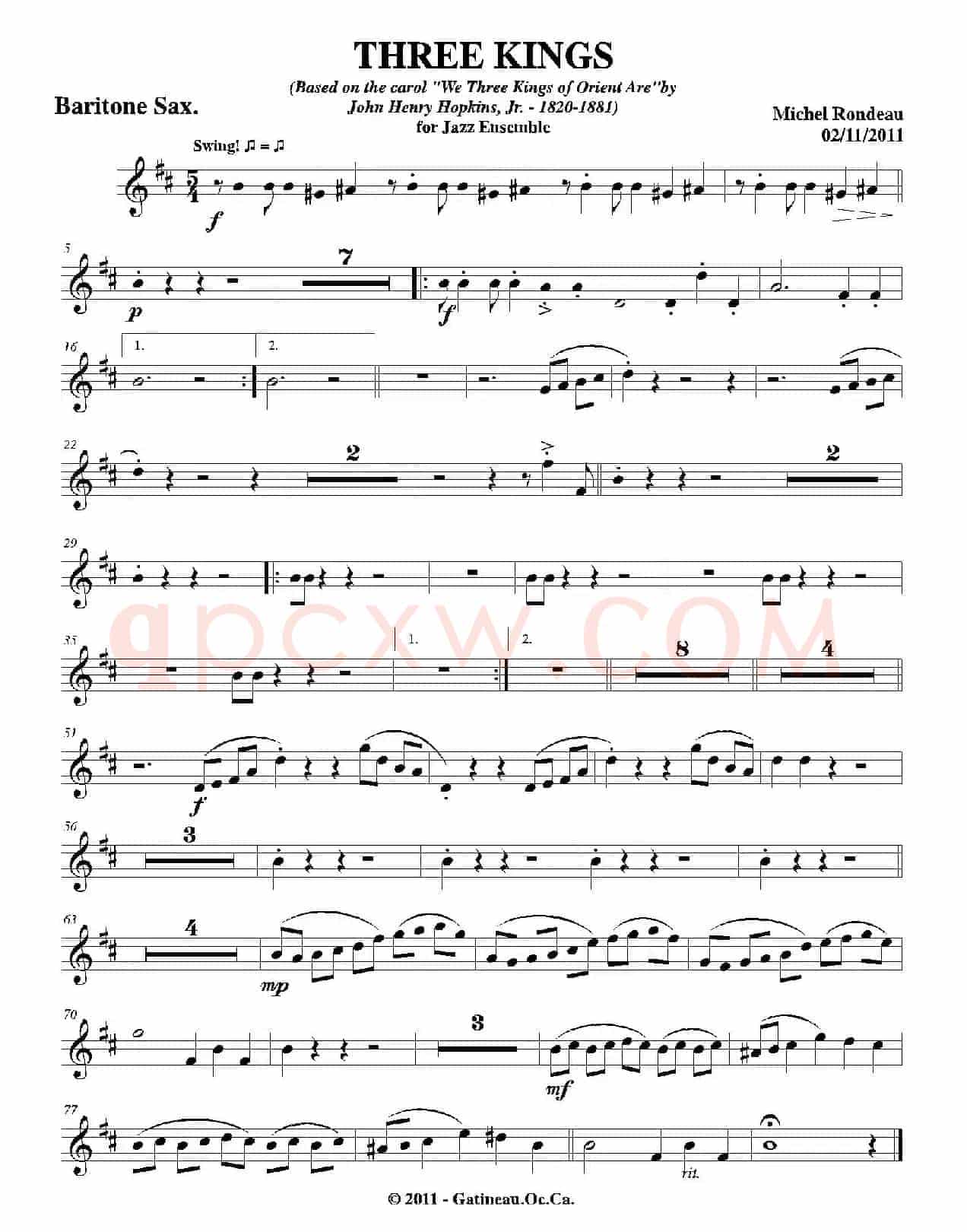 THREE KINGS（上低音萨克斯分谱）