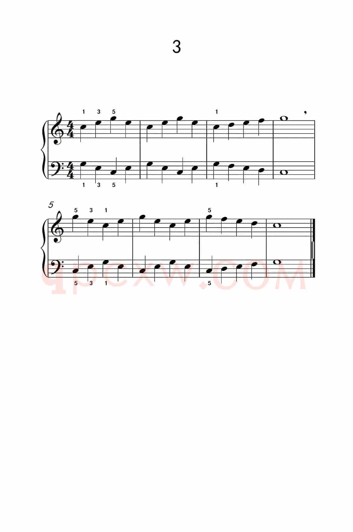 一.非连音练习3（儿童钢琴手指练习 1）