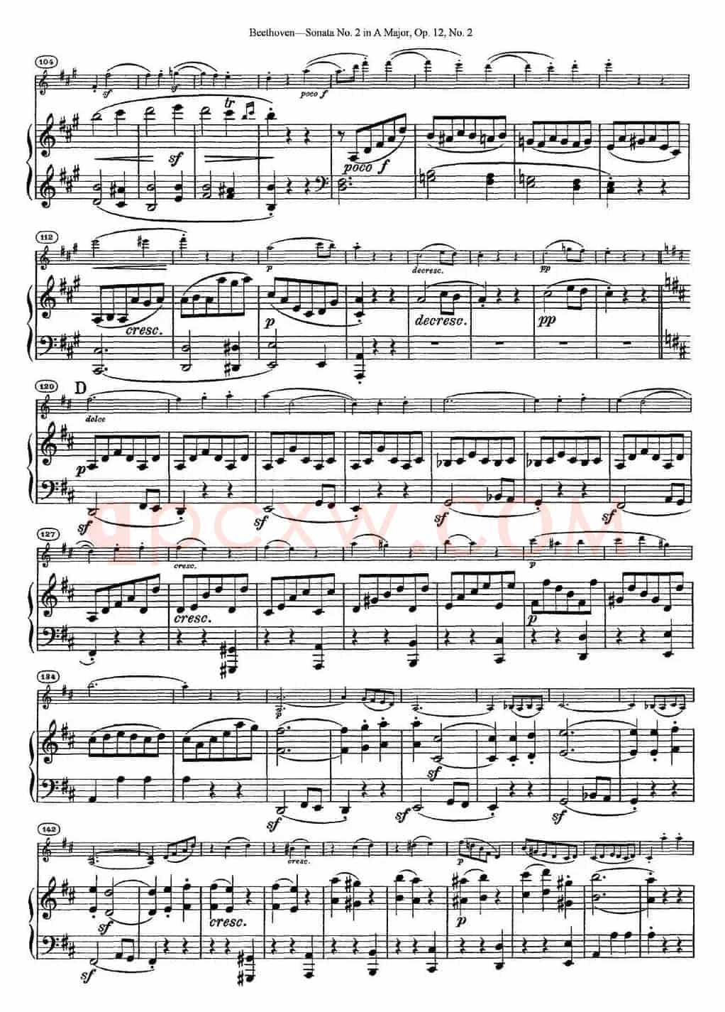 Violin Sonata No.2 in A Major Op.12 No.2（小提琴+钢琴伴奏）