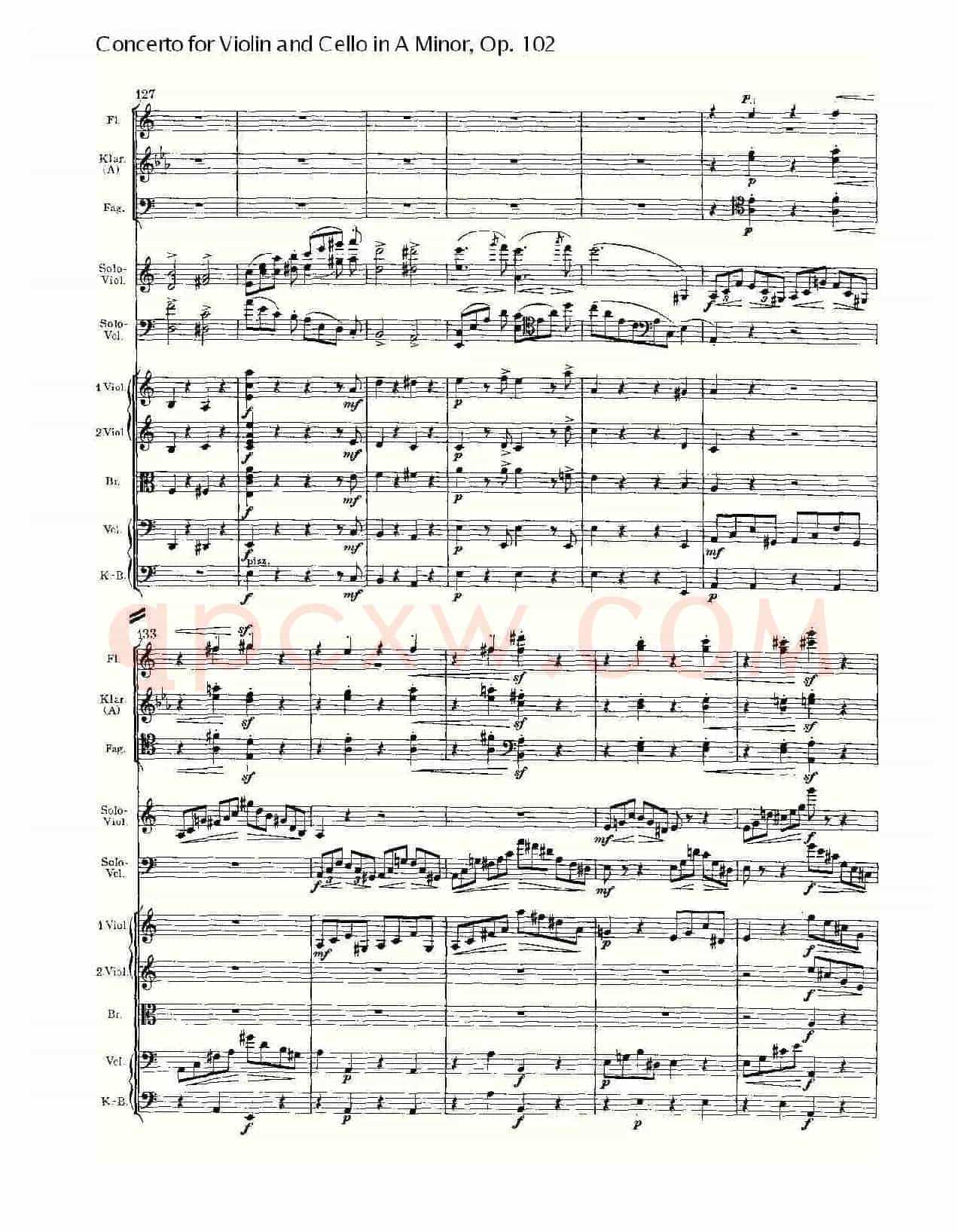 A小调小提琴与大提琴协奏曲, Op.102第一乐章