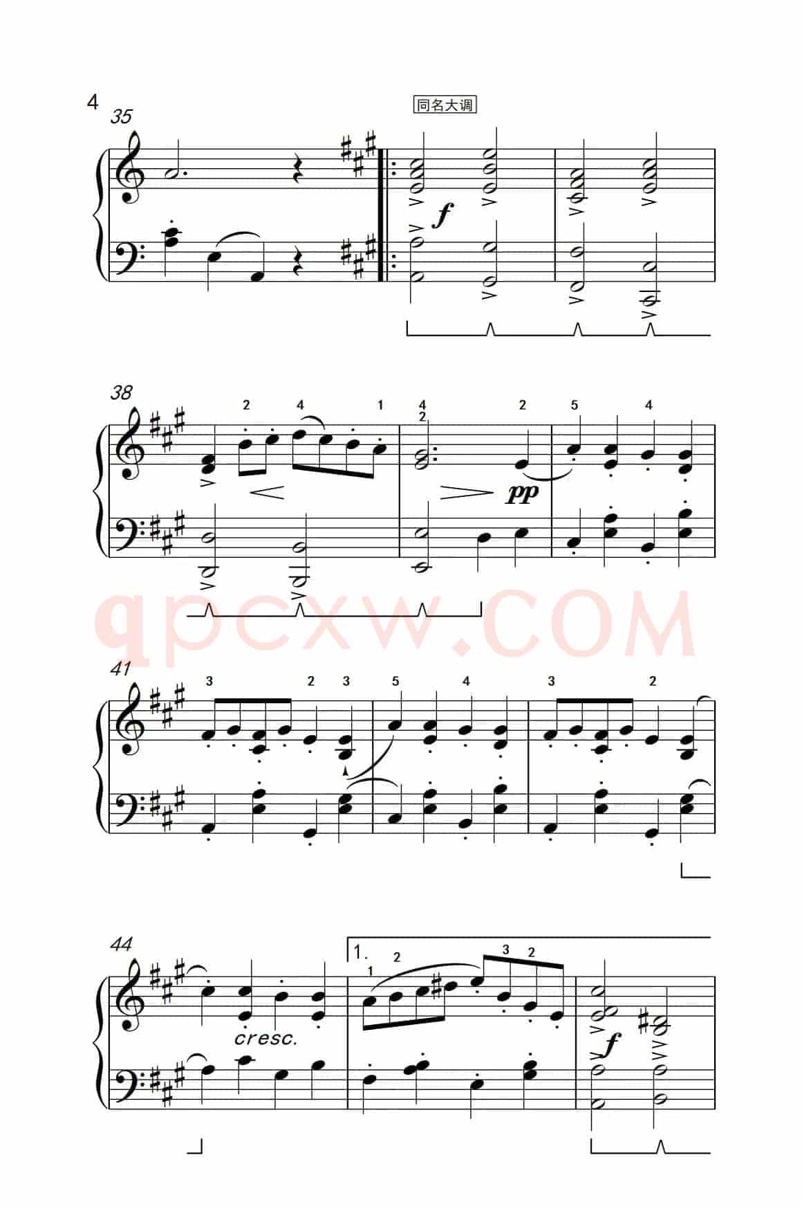 金婚曲（约翰·汤普森 成人钢琴教程 第三册）
