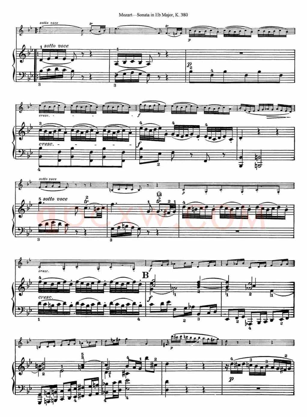 Violin Sonata in Eb Major K.380（小提琴+钢琴伴奏）