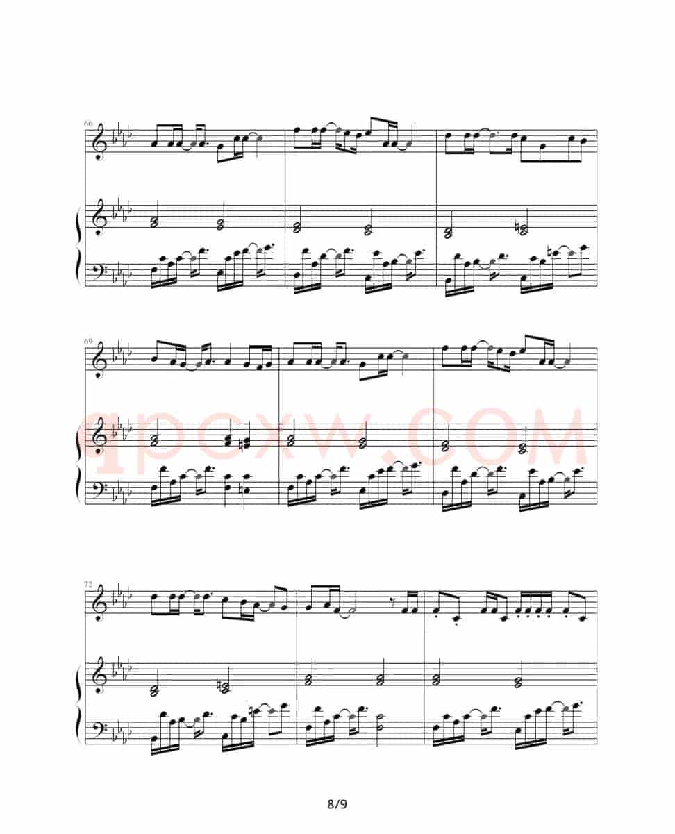 夜曲（周杰伦作曲、巴特尔编配版、钢琴伴奏谱）