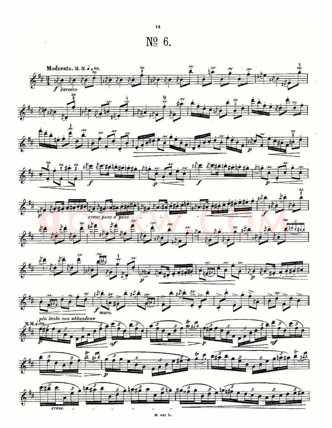 24首长笛练习曲 Op.15 之6—10