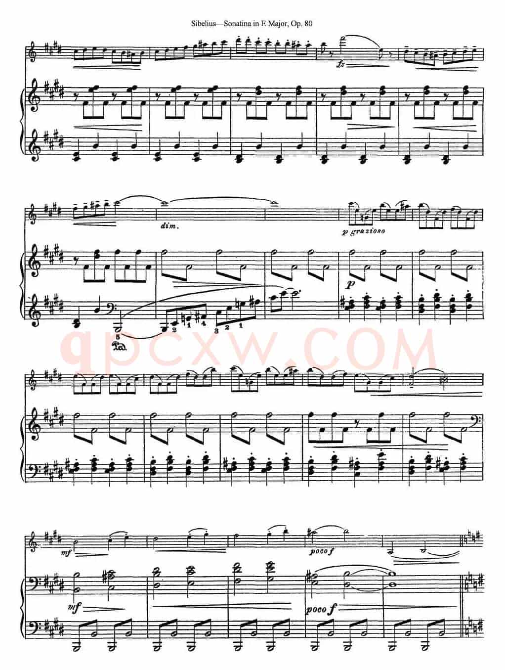 Violin Sonatina in E Major Op.80（小提琴+钢琴伴奏）
