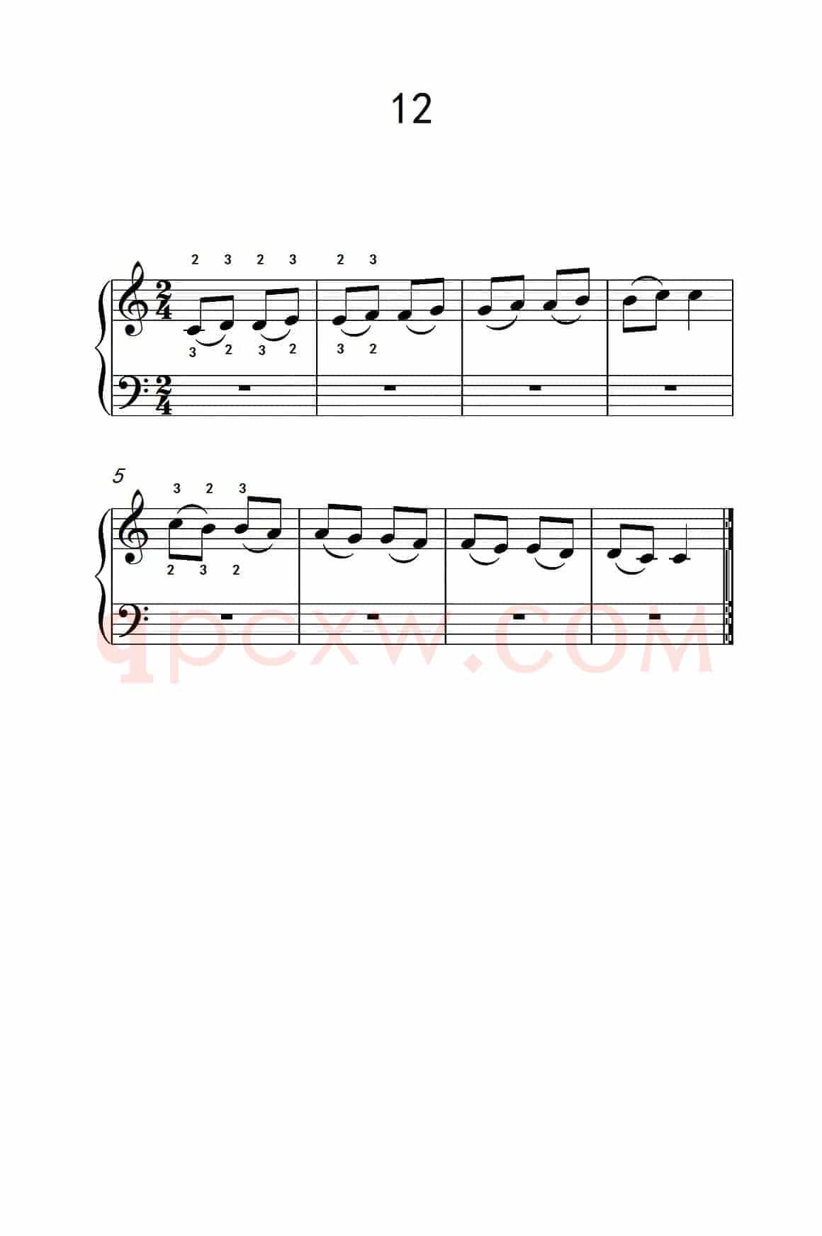 连音练习 12（儿童钢琴手指练习 2）