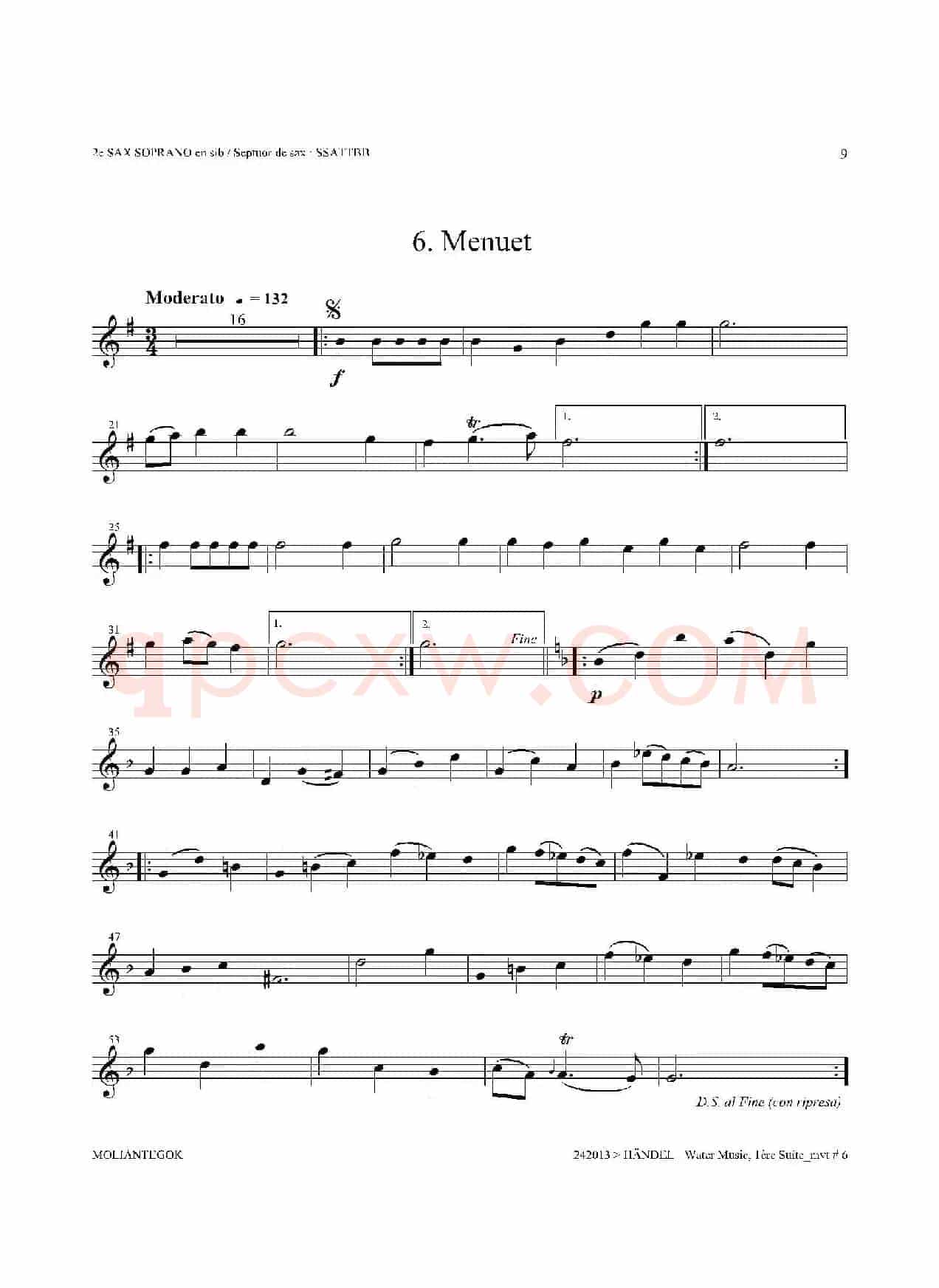 Water Music（HWV.348 No.1）（第二高音萨克斯）