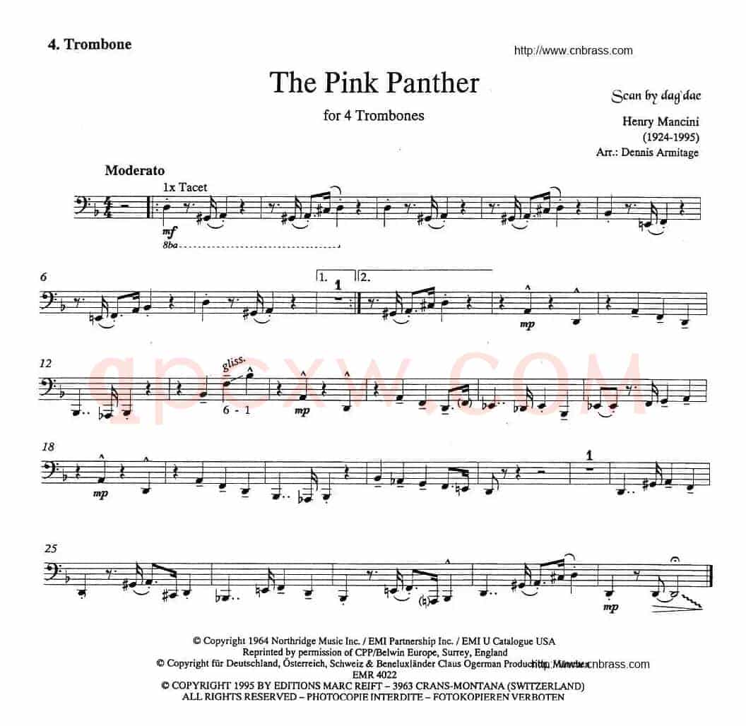 The Pink Panther（《粉红豹》长号四重奏）