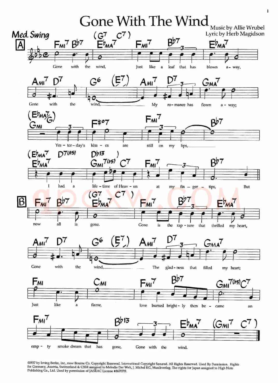 Gone With The Wind（爵士钢琴曲）