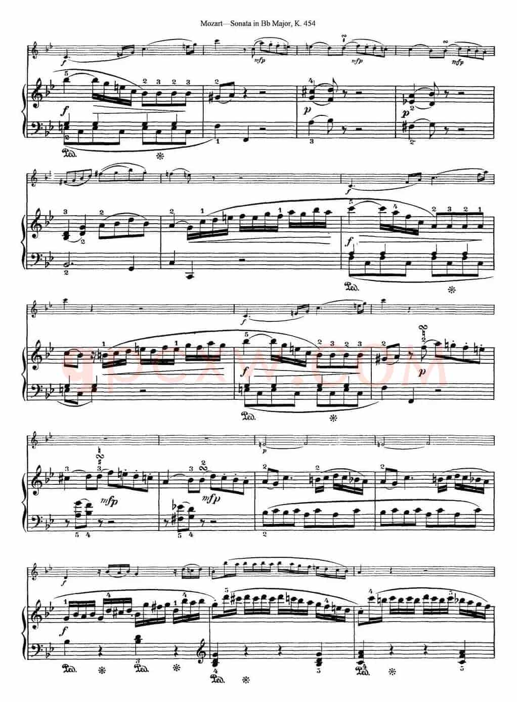 Violin Sonata in Bb Major K.454（小提琴+钢琴伴奏）