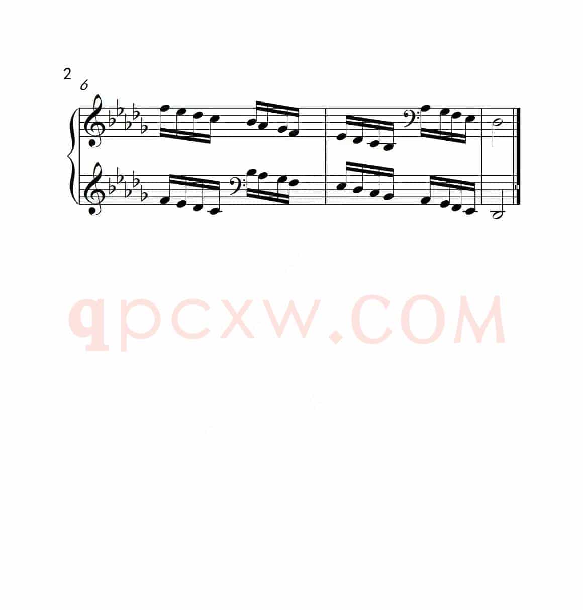 第六级 降D大调音阶（中国音乐学院钢琴考级作品1~6级）