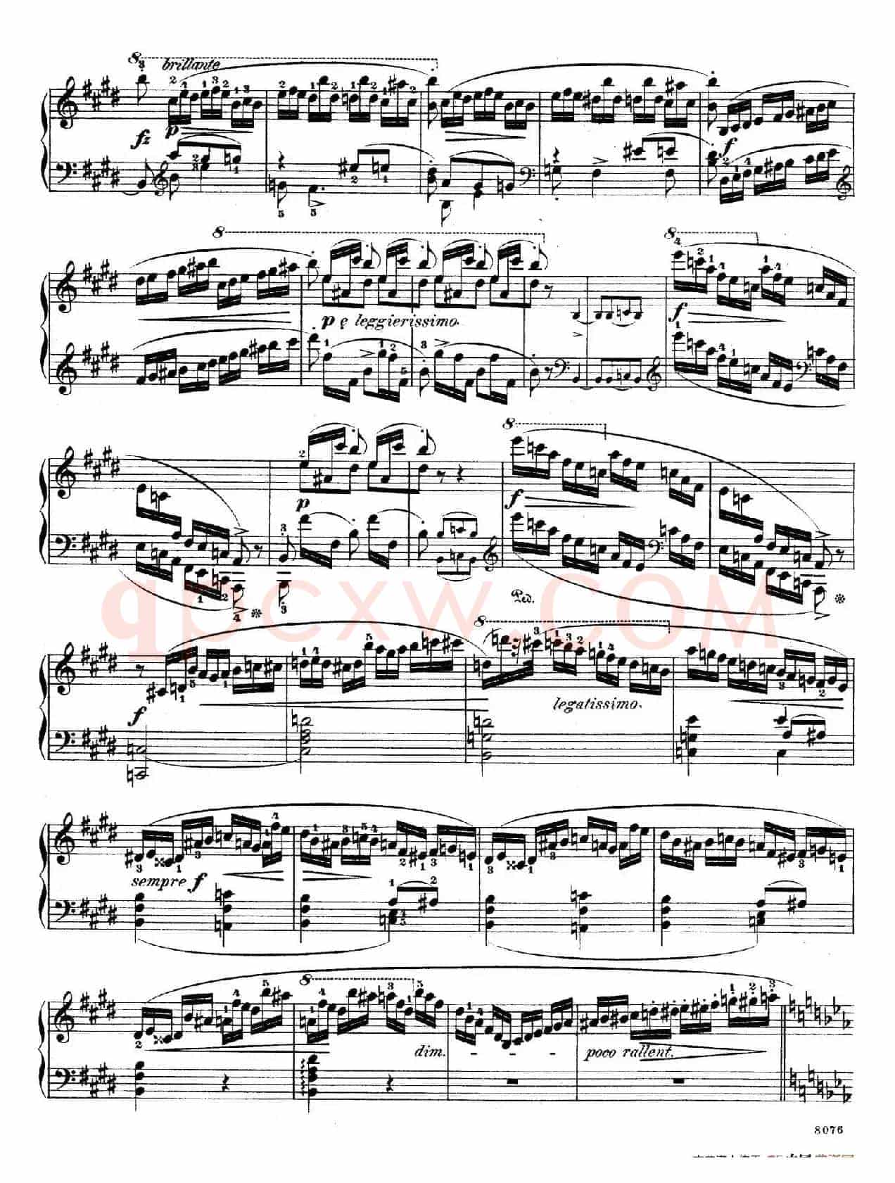 e小调第一钢琴协奏曲 Op.11((钢琴独奏版·第三乐章)