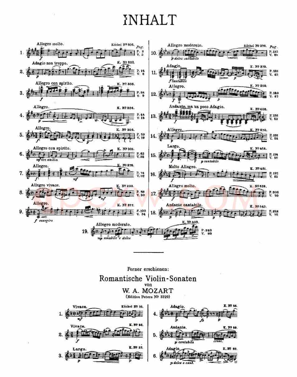 Mozart - Violin Sonata No.1, KV. 305（第一小提琴奏鸣曲）