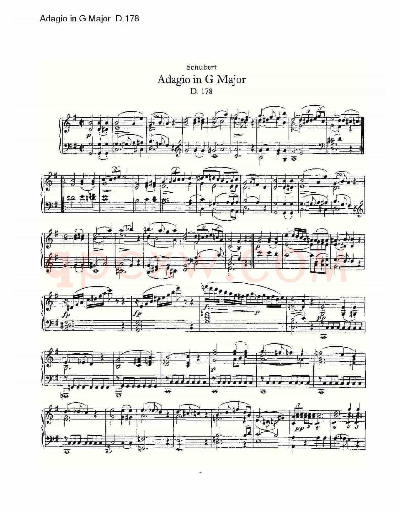 Adagio in G Major D.178O(G大调柔板D.178)