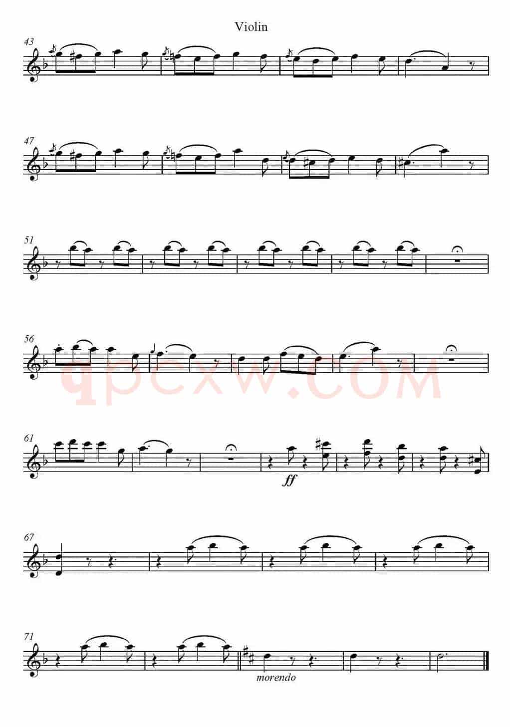 帕格尼尼六首《小提琴和吉他二重奏》 (M.S.110)（小提琴分谱）