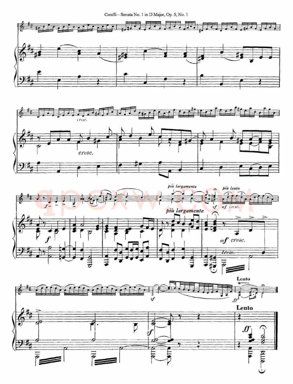 Sonata No.1 in D MajorOp.5 No.1（小提琴+钢琴伴奏）