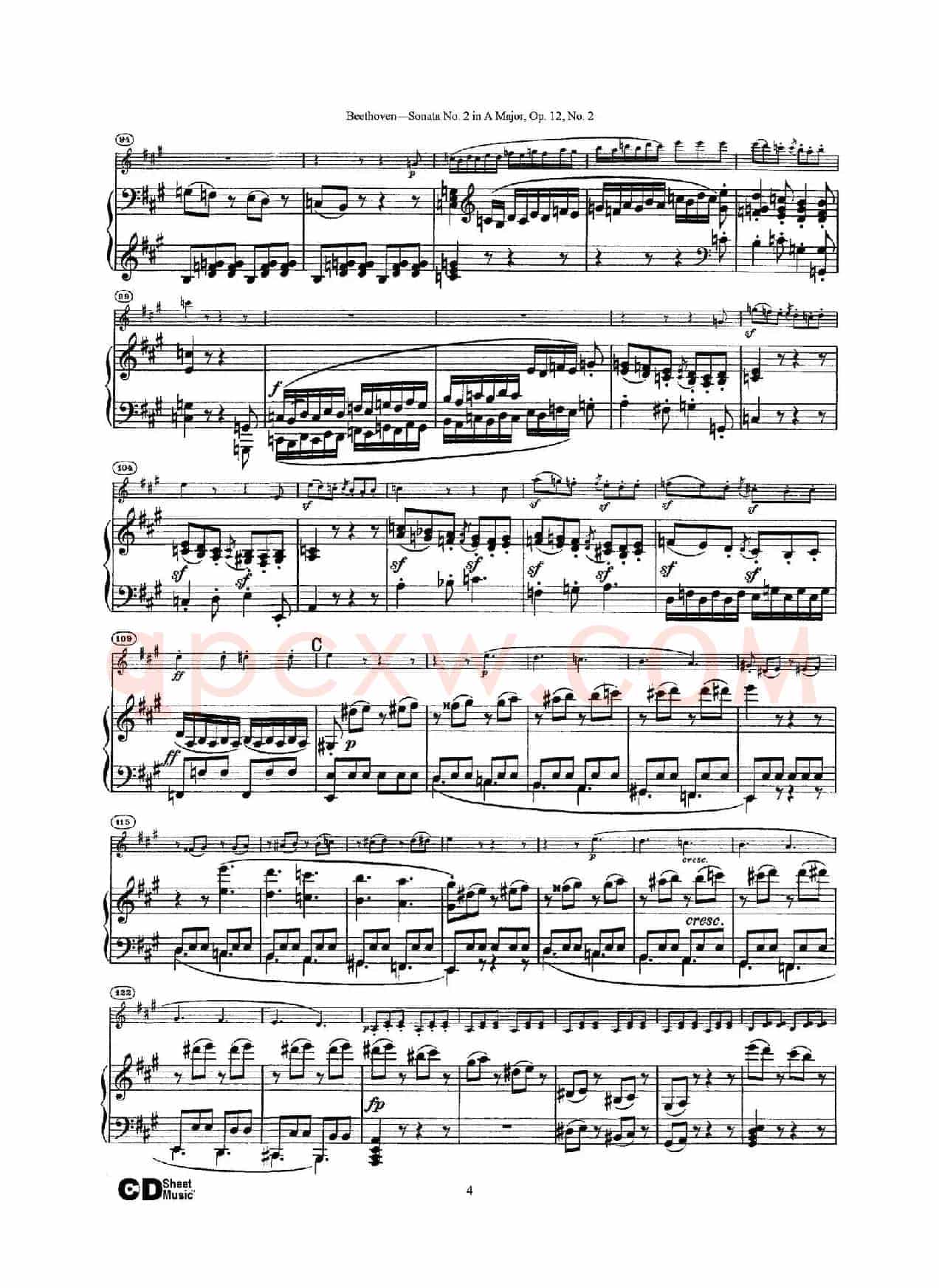 A大调第二小提琴奏鸣曲（Sonata No.2 in A Major Op.12,No.2）（小提琴+钢琴伴奏）