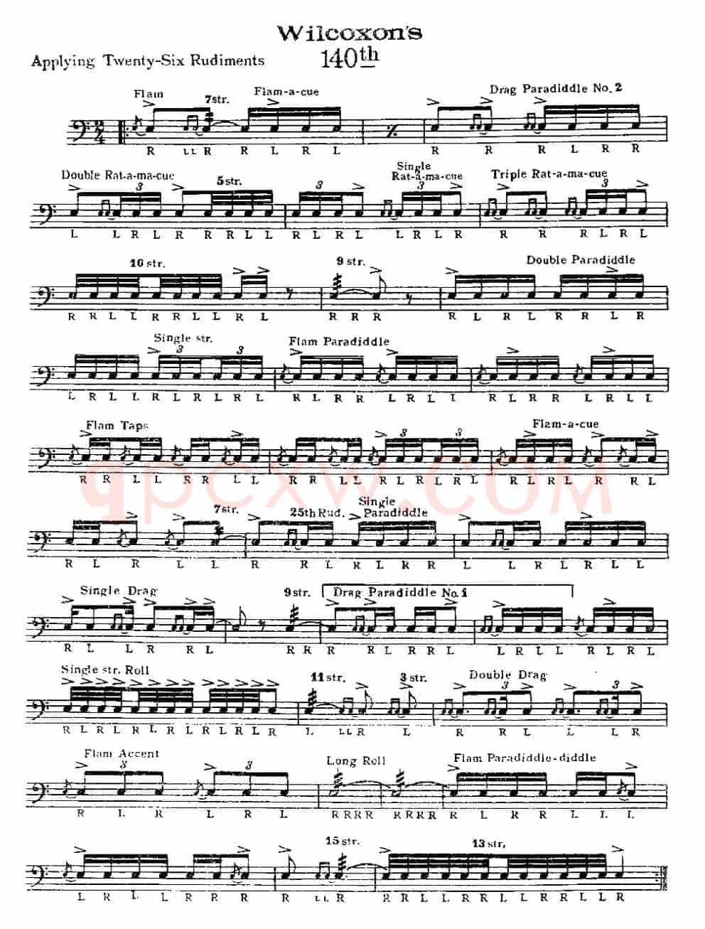 美国军鼓 SOLO No.136-140（爵士鼓谱）