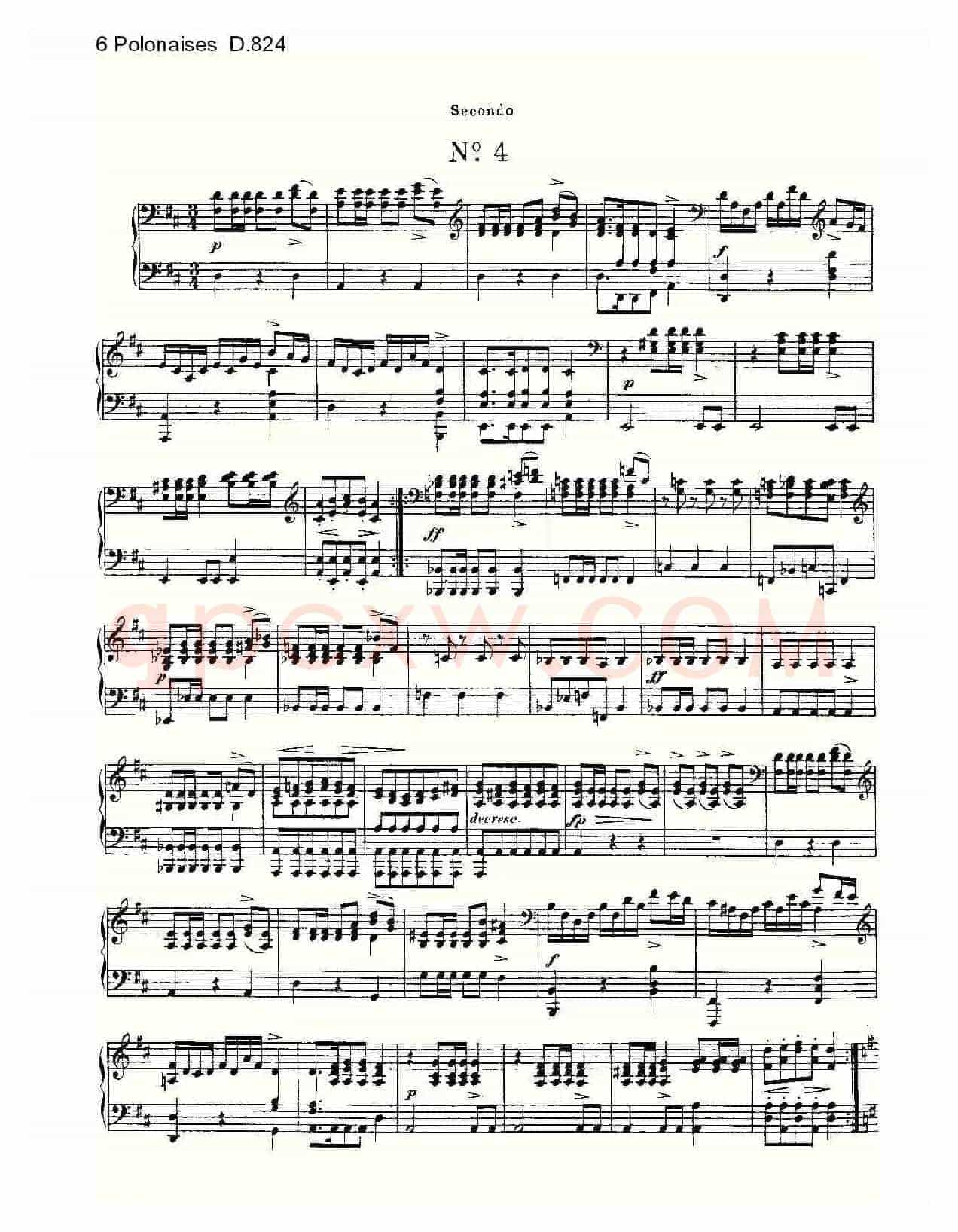 6 Polonaises D.824（6波罗乃兹舞曲 D.824）