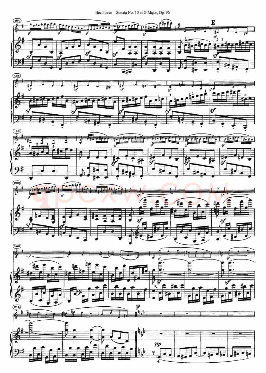 Violin Sonata No.10 in G Major Op.96（小提琴+钢琴伴奏）