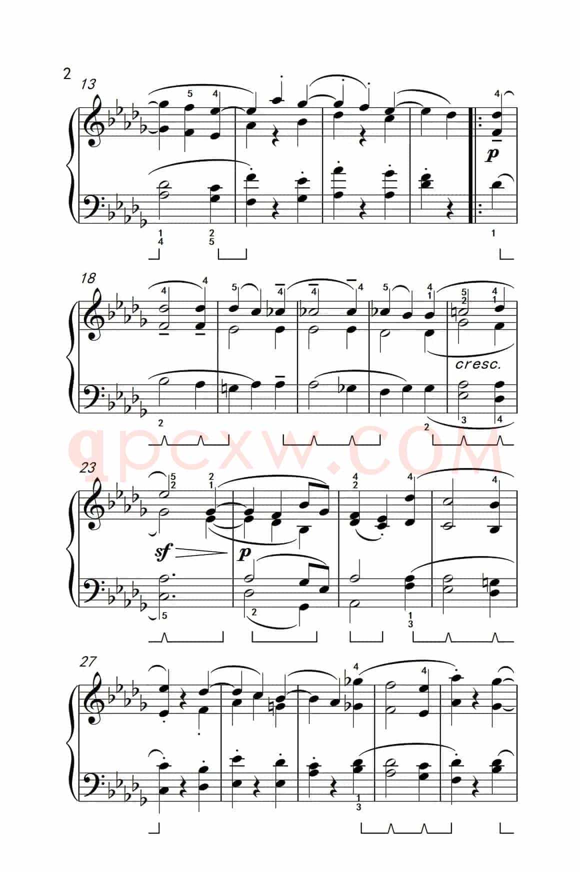 第十四号钢琴奏鸣曲（月光） 行板