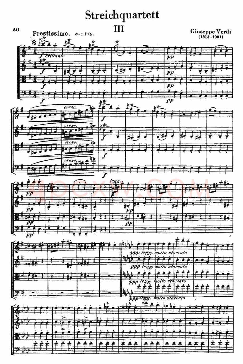 STREICHOUARTETT（E小调弦乐四重奏、III）