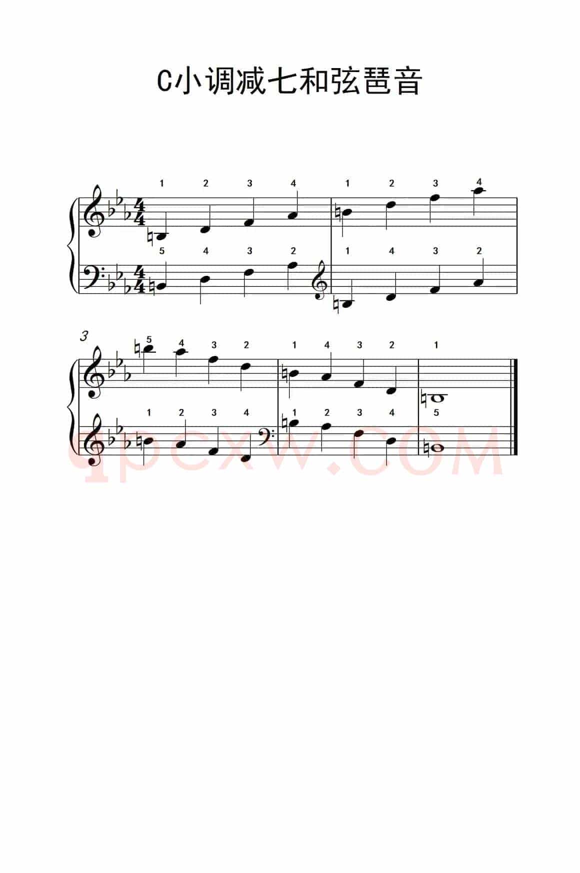 C小调减七和弦琶音（孩子们的钢琴音阶、和弦与琶音 2）