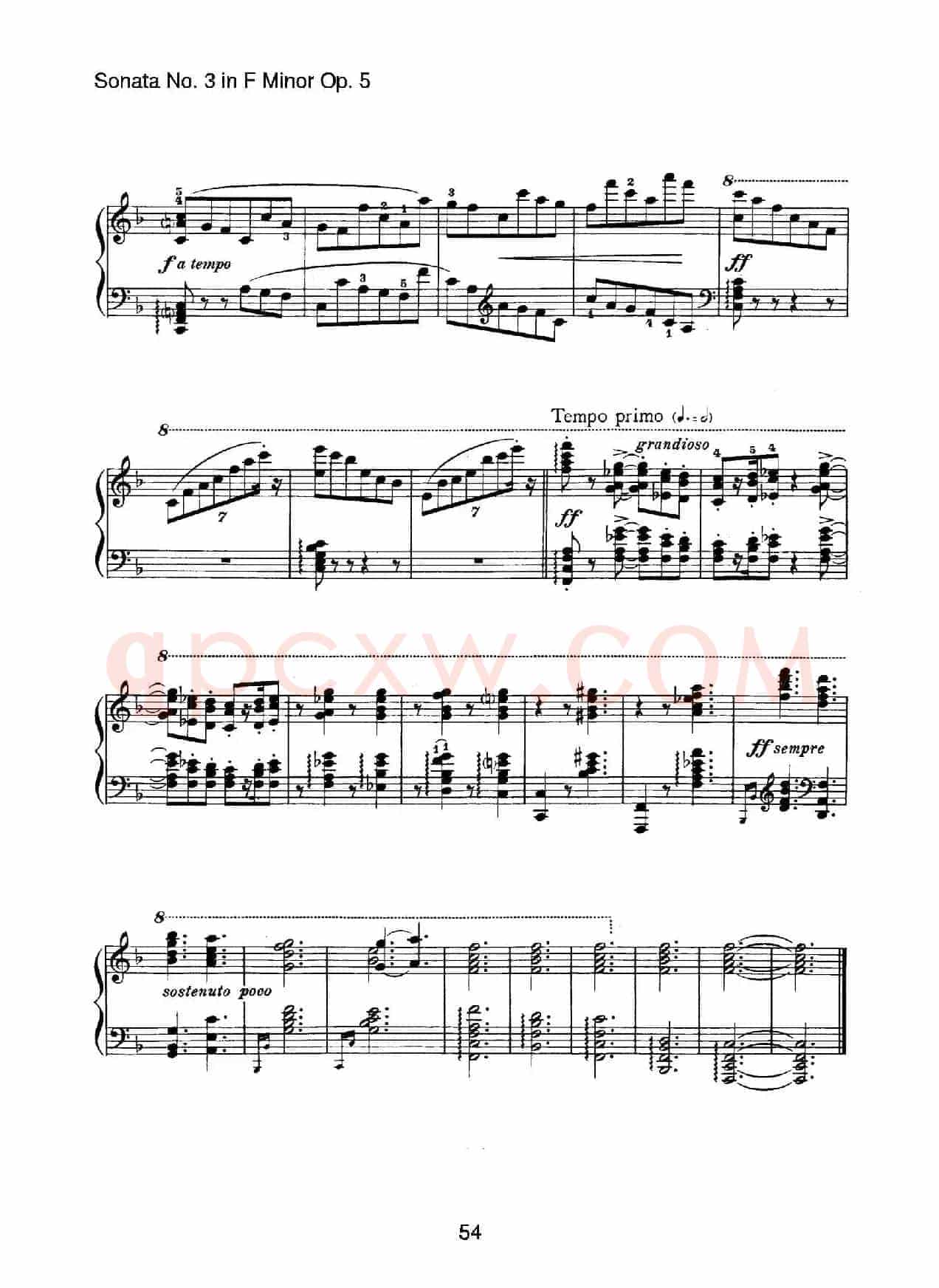 Piano Sonata No.3 in f Minor Op.5(f小调第三钢琴奏鸣曲)
