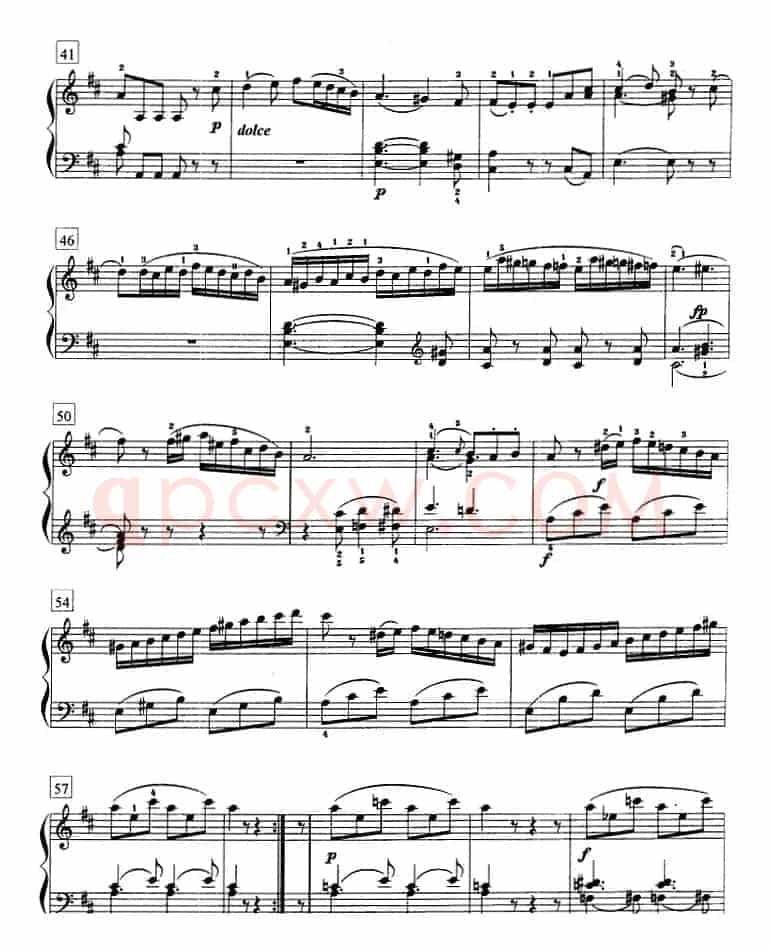 钢琴教程第七级 大型乐曲(D大调奏鸣曲 K.576)
