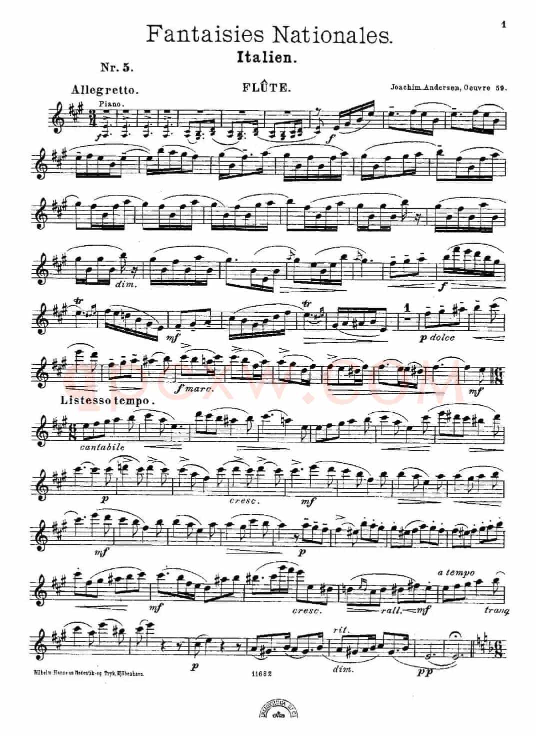 Fantaisies nationales. Italien. （Op.59 No.5）