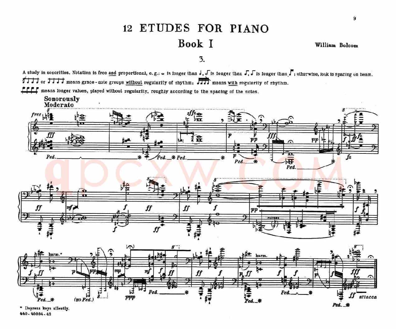 12 Etudes for Piano（博尔科姆12首钢琴练习曲·3）