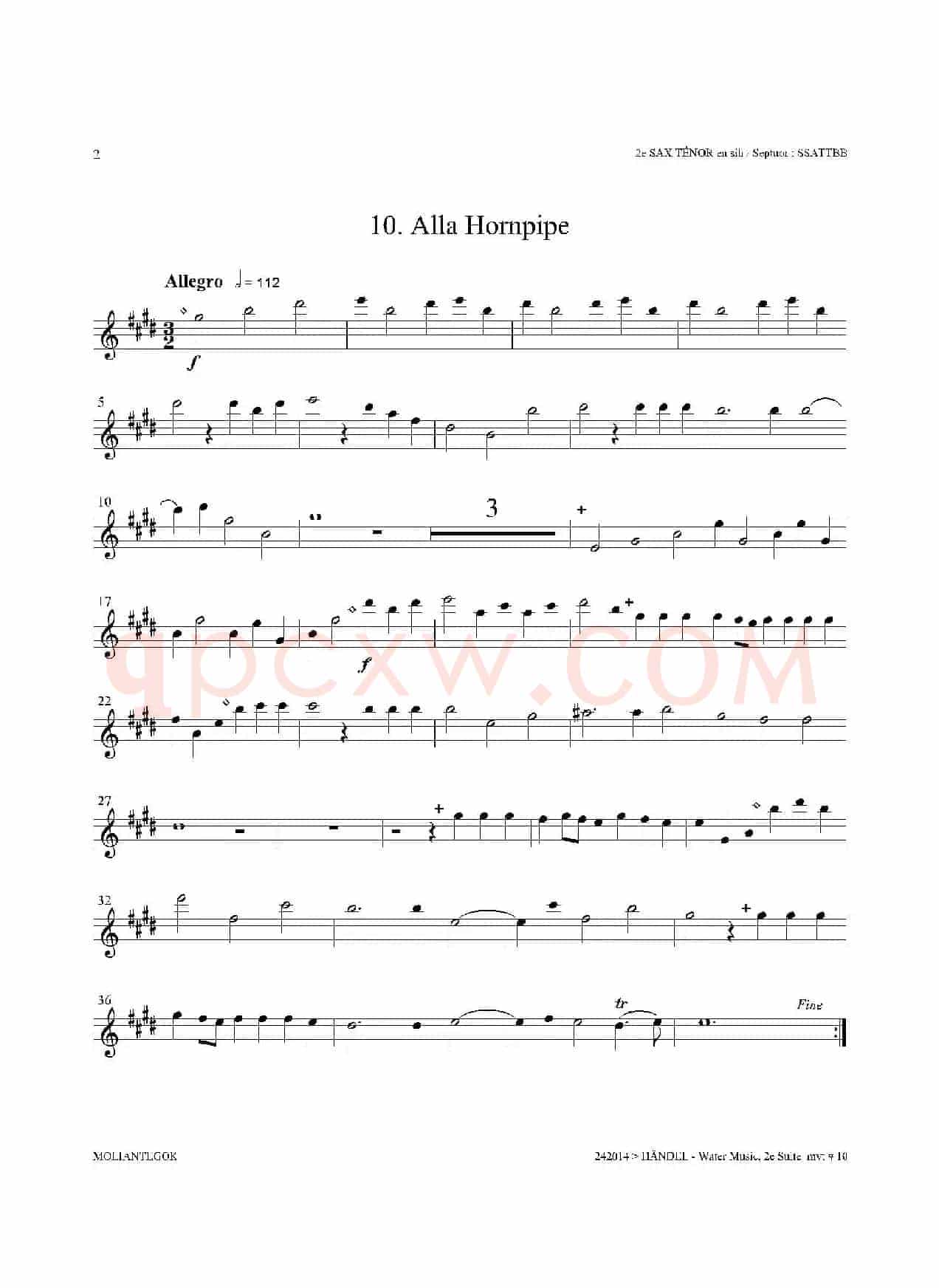 Water Music（HWV.349 No.2）（第二次中音萨克斯）