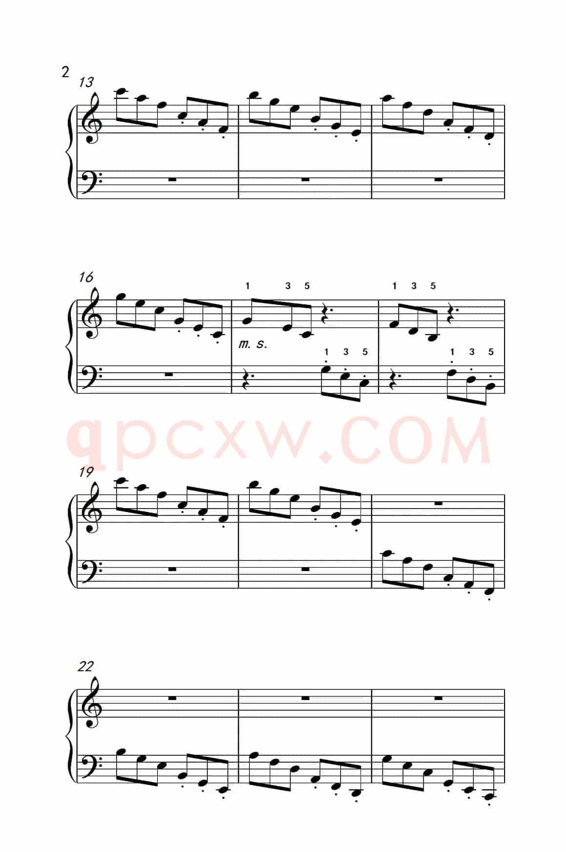跳音练习 11（儿童钢琴手指练习 2）