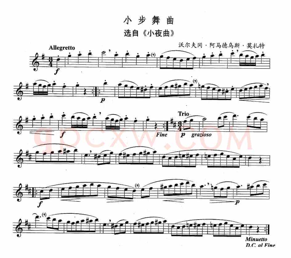 小步舞曲（选自《小夜曲》）（独奏部分）