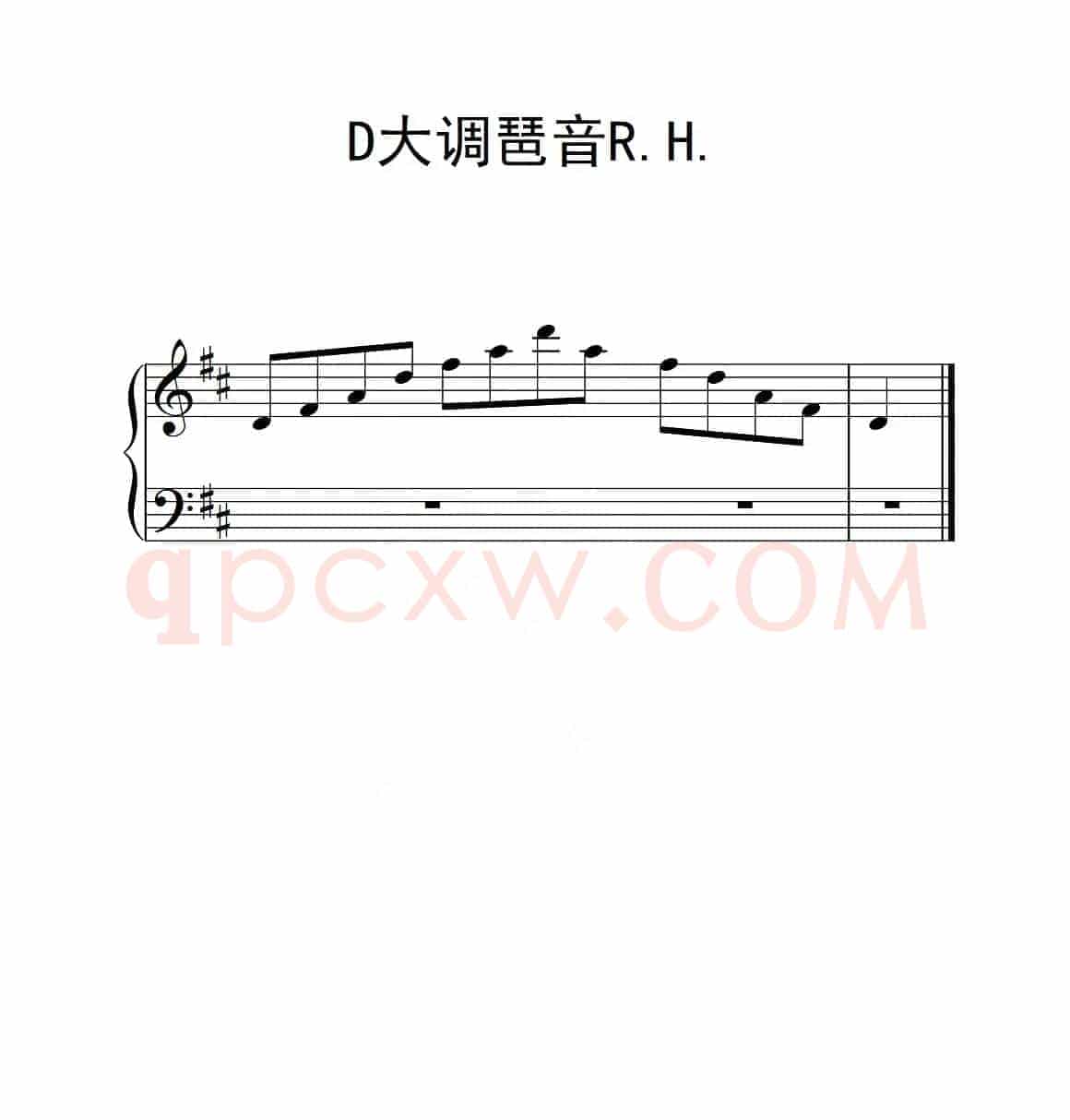 第二级 D大调琶音R H（中国音乐学院钢琴考级作品1~6级）