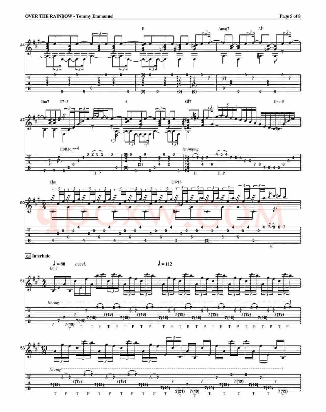 tommy emmanuel：over the rainbow（指弹吉他）