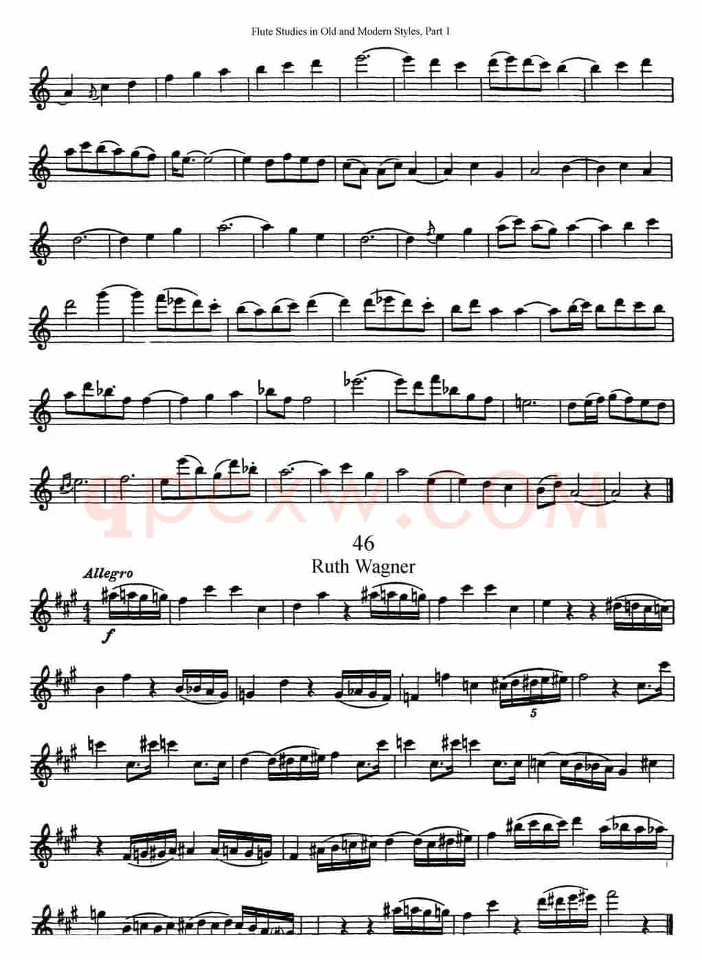 斯勒新老风格长笛练习重奏曲（第一部分）（NO.43-NO.46）