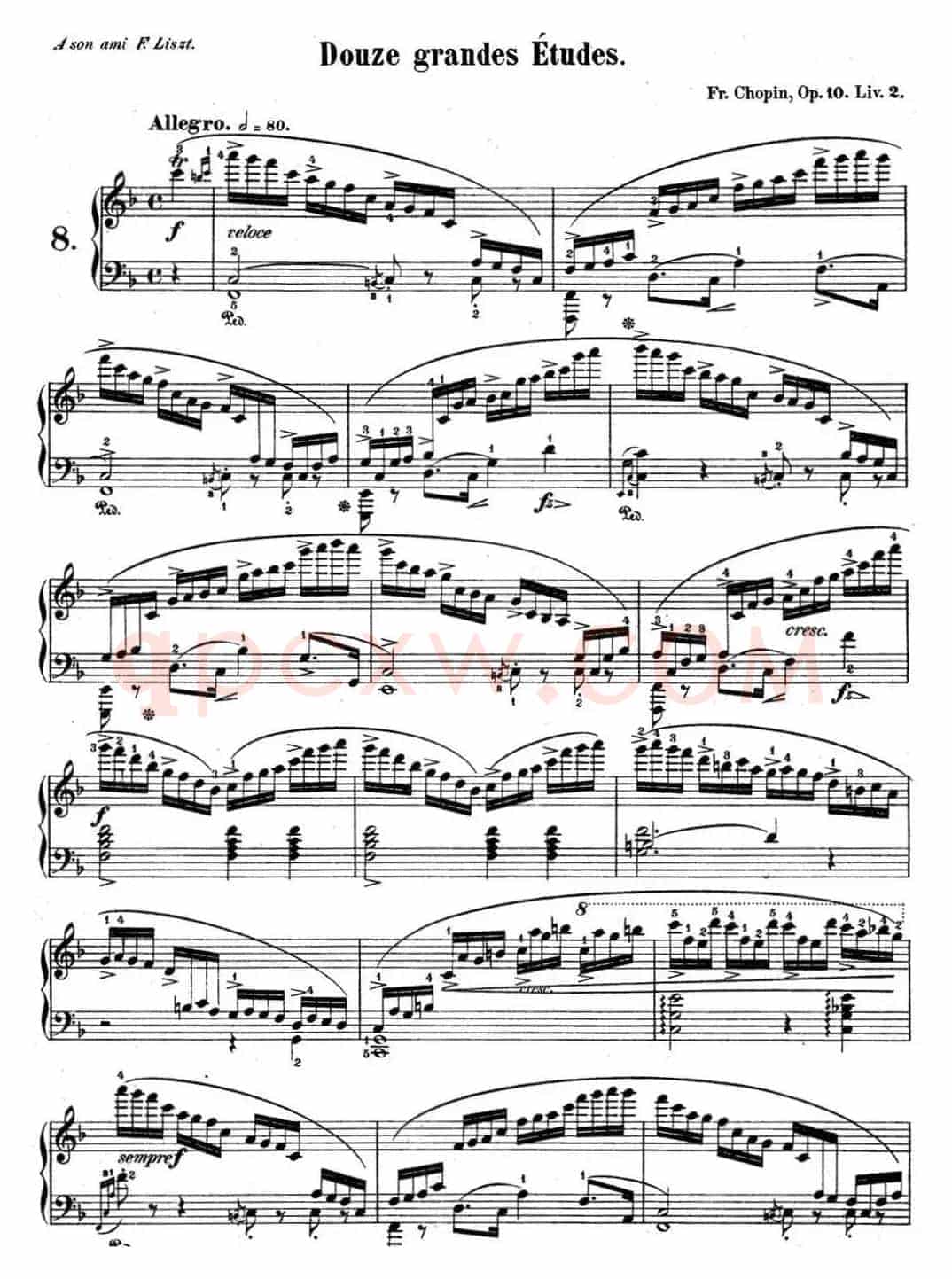 肖邦练习曲8 Op.10 No.8 F大调 F major