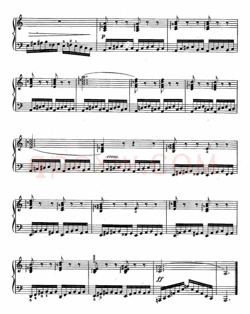 《车尔尼钢琴手指灵巧初步练习曲》OP.636-14