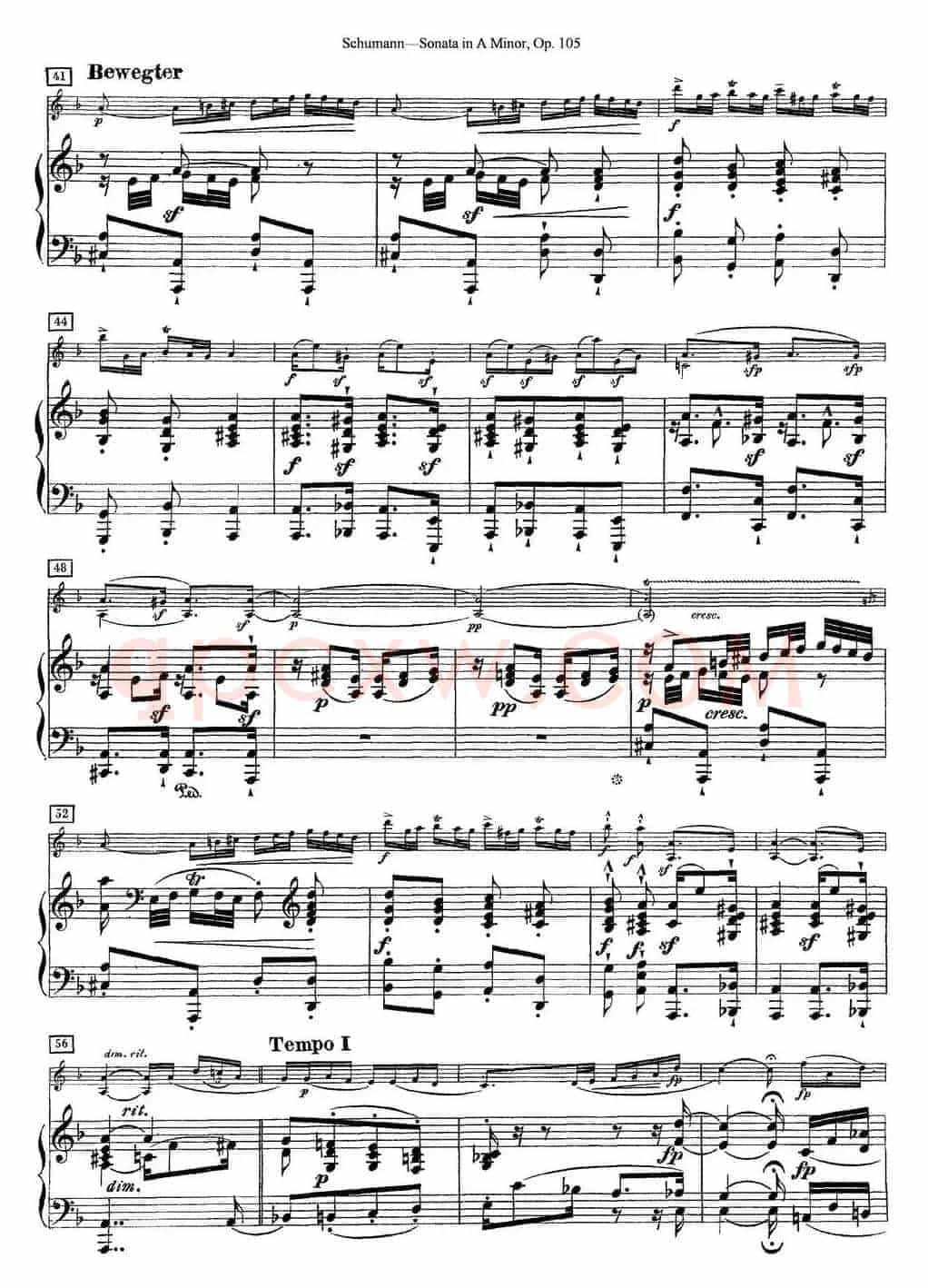 Violin Sonata in A minor Op.105（小提琴+钢琴伴奏）