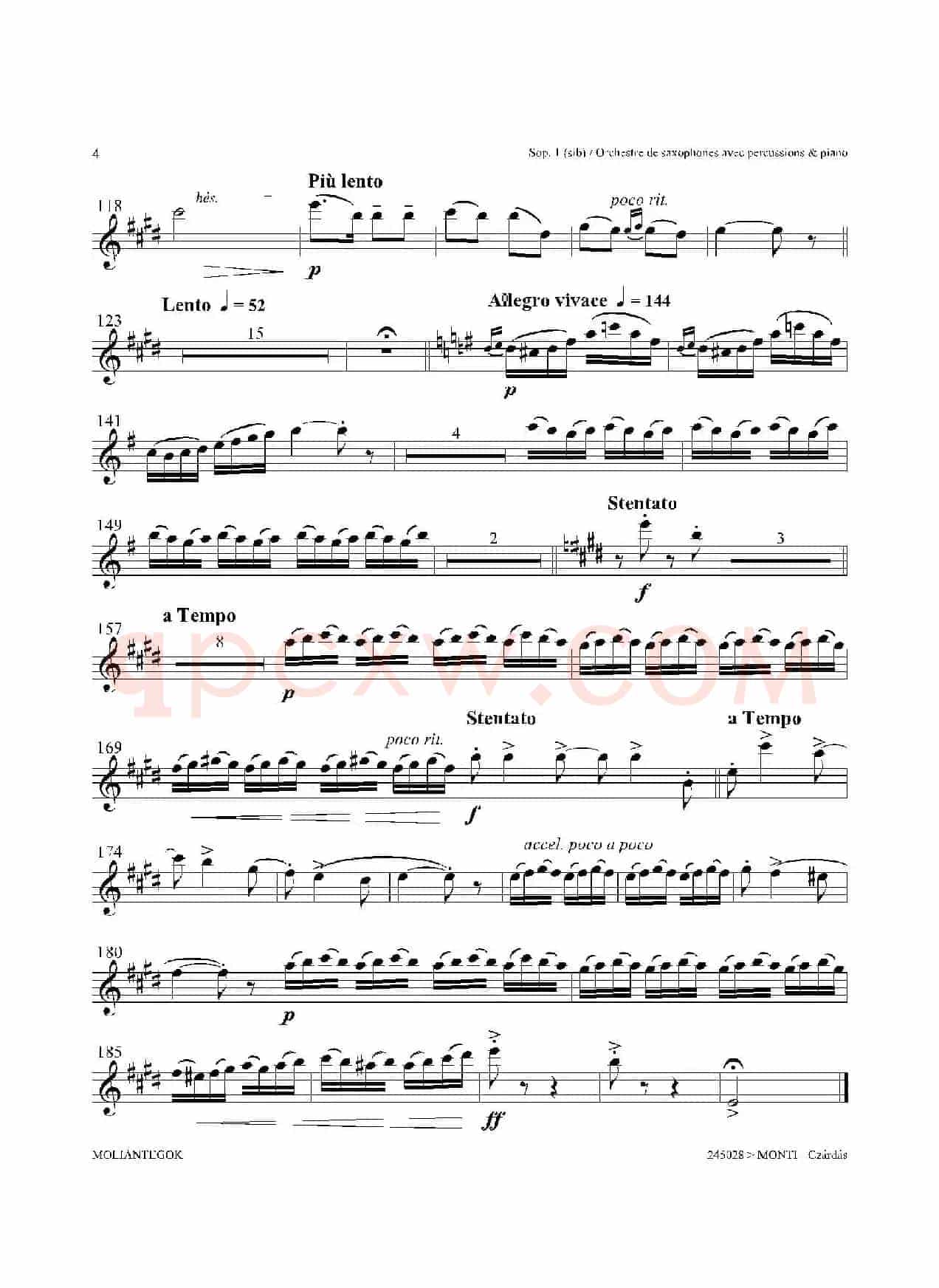 Czardas 查尔达斯（15重奏）（2支高音萨克斯）