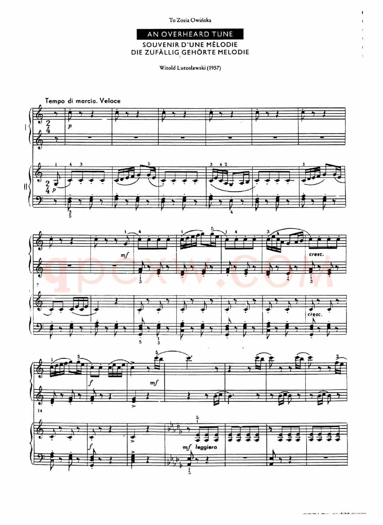 Zaslyszana Melodyjka(偶闻的小调·四手联弹)
