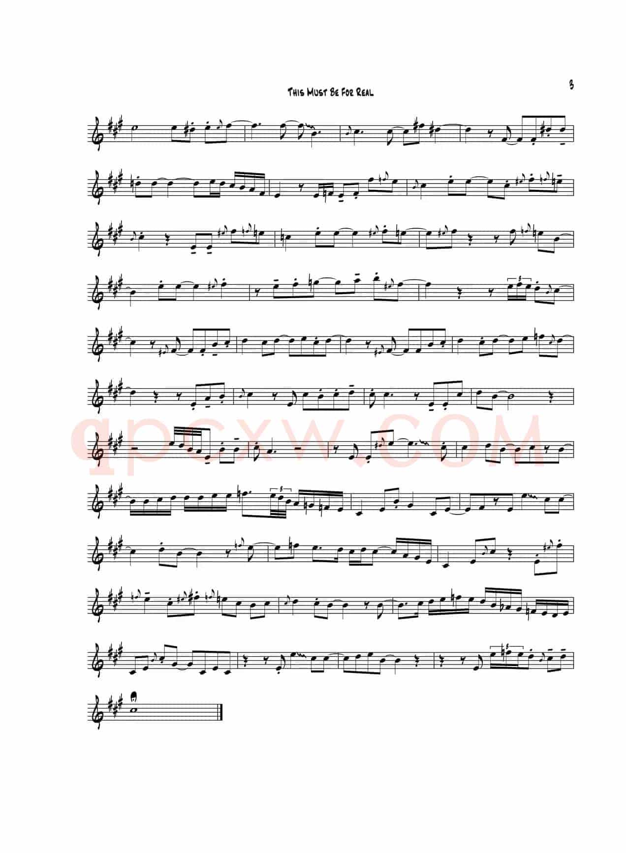 This Must Be Ror Real（中音萨克斯）